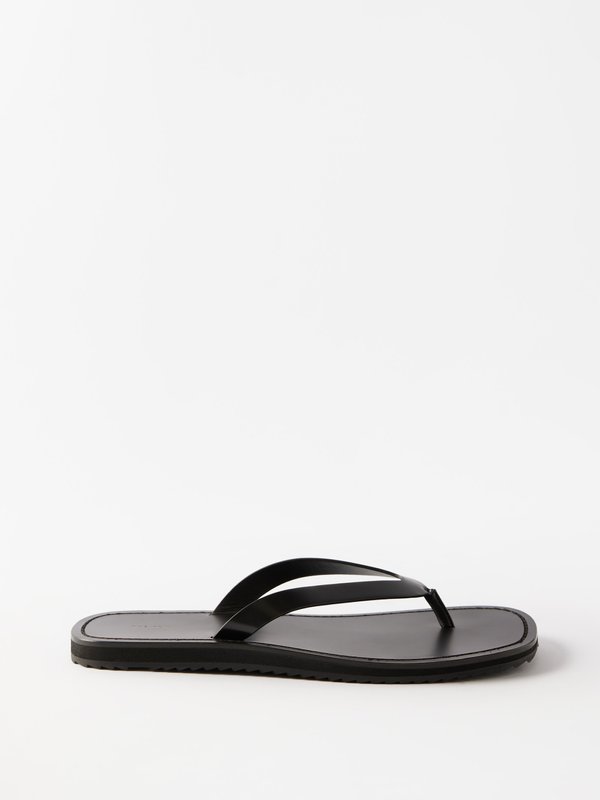 The Row Leather flip flops