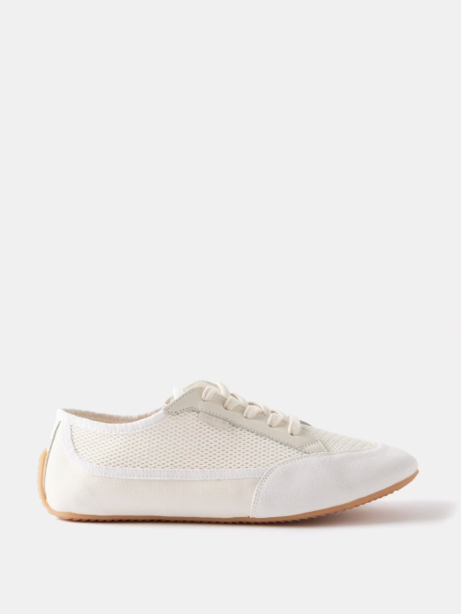 White Bonnie suede-trim mesh trainers | The Row | MATCHES UK