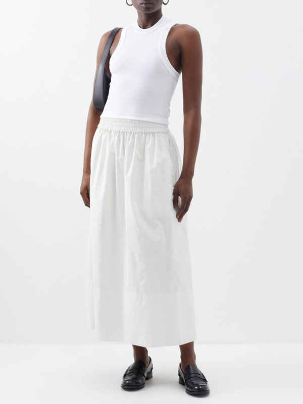 Tibi Elasticated-waist nylon skirt