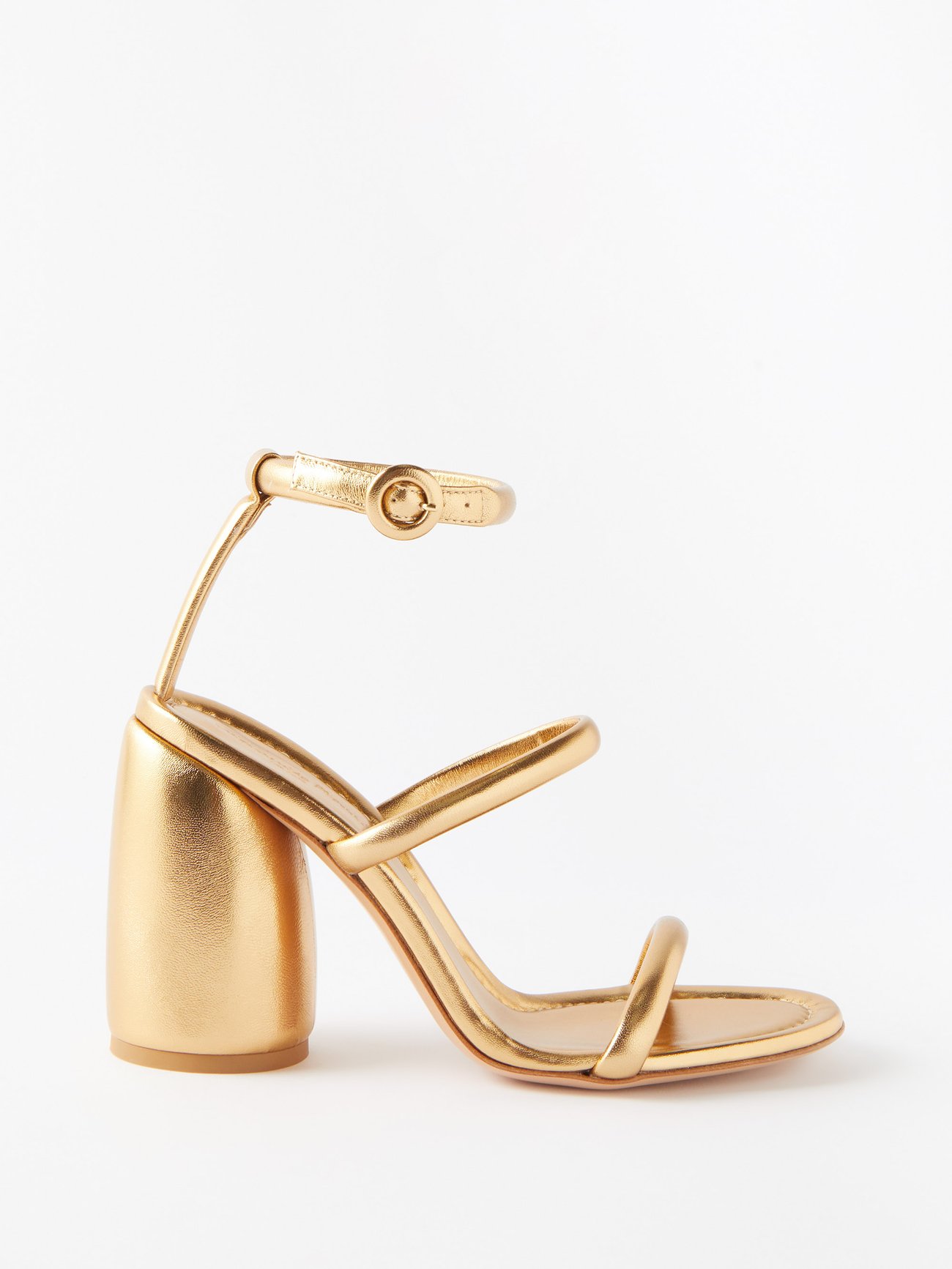 Gold Adrie 95 metallic-leather sandals | Gianvito Rossi | MATCHESFASHION UK