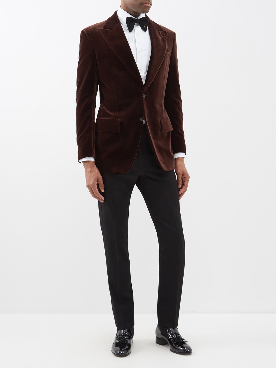 Brown Cooper single-breasted cotton-velvet suit jacket | Tom Ford |  MATCHESFASHION US