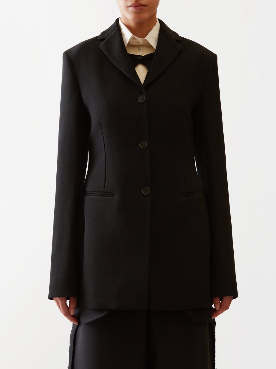 The Row ザ ロウ Wool jacket BLACK｜MATCHESFASHION（マッチズファッション)