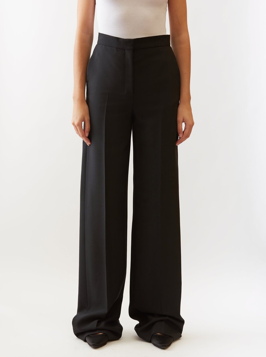 Black Delton wide-leg wool-blend trousers | The Row | MATCHES UK