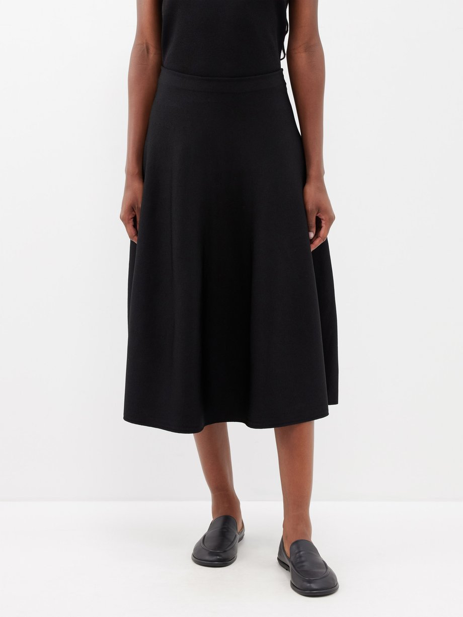 Black Cindy stretch-knit jersey midi skirt | The Row | MATCHES UK
