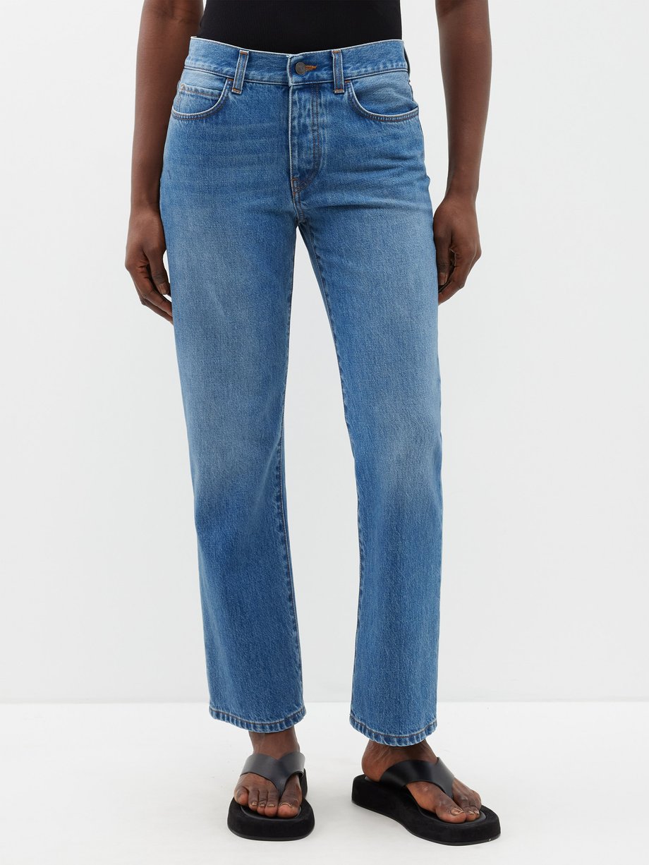 Blue Goldin stonewashed cropped jeans | The Row | MATCHES UK