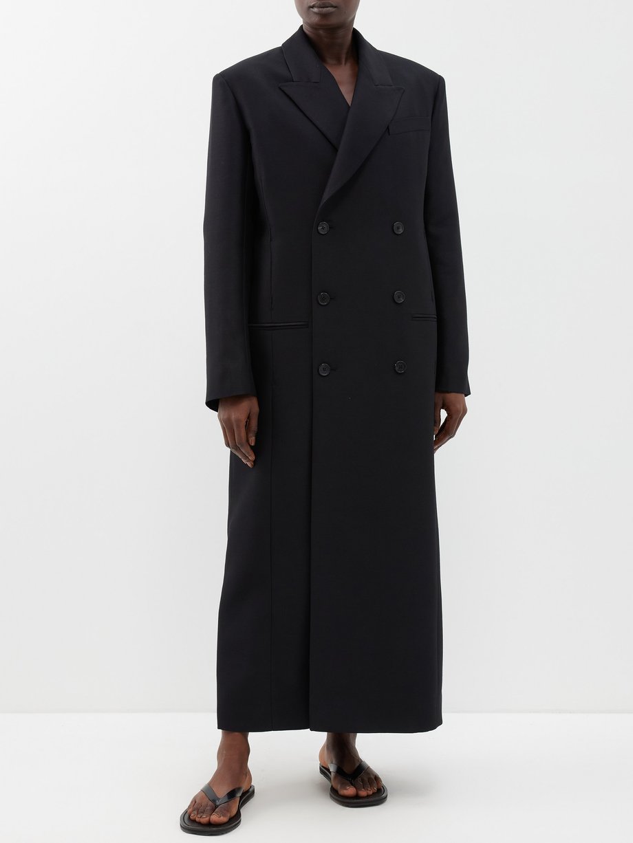 Black Catena double-breasted wool-blend longline coat | The Row ...