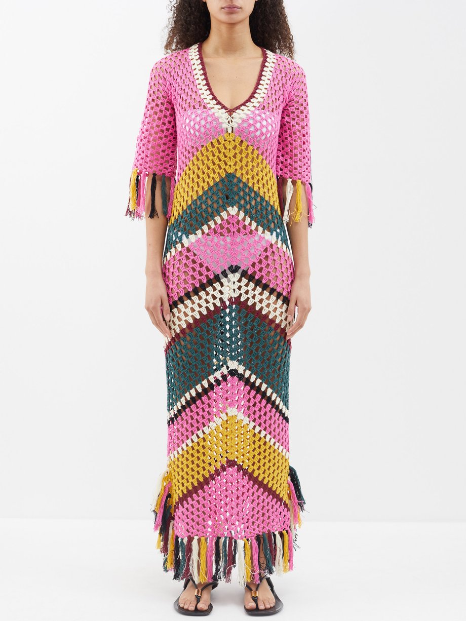 Pink Oxia open-back cotton-crochet dress | Dodo Bar Or | MATCHESFASHION US