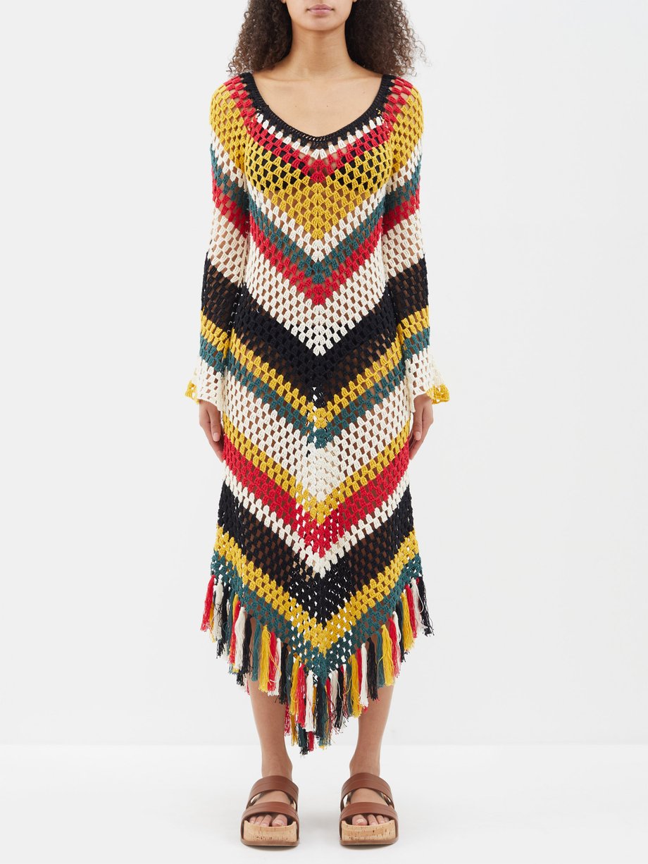 Yellow Anna tasselled cotton-crochet dress | Dodo Bar Or | MATCHES UK