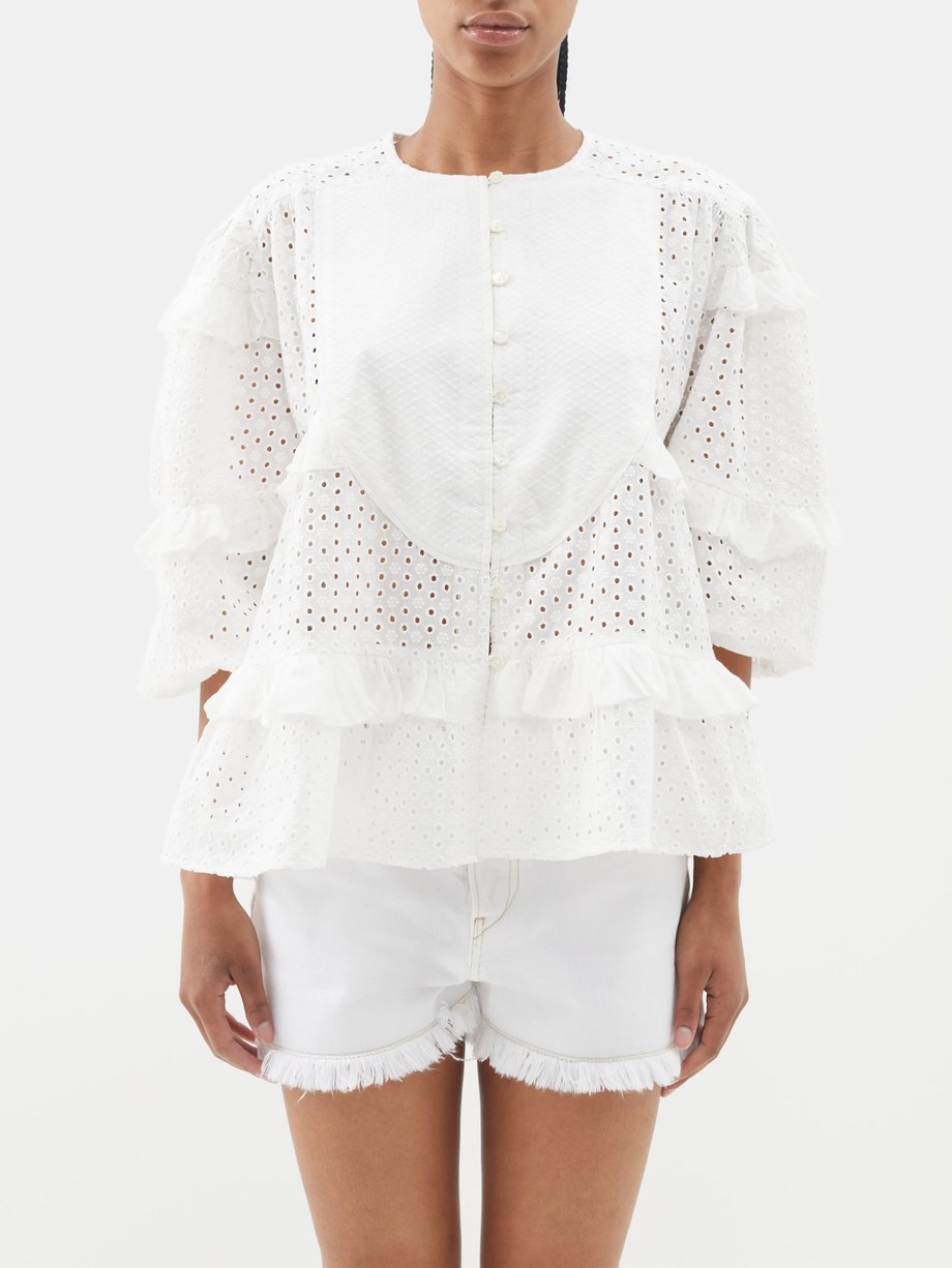 White Campo broderie-anglaise cotton blouse | Wiggy Kit | MATCHESFASHION AU