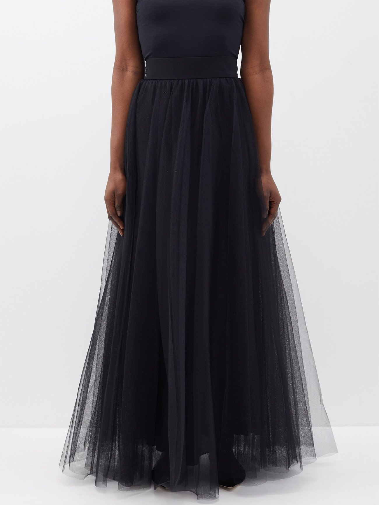 Long Maxi Tulle Skirt 40 Inches- Black | escapeauthority.com