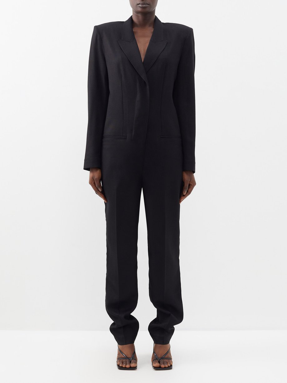 Black Tuxedo-lapel tailored jumpsuit | Stella McCartney | MATCHES UK