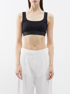 Stella McCartney S-Wave ribbed-jersey cropped top