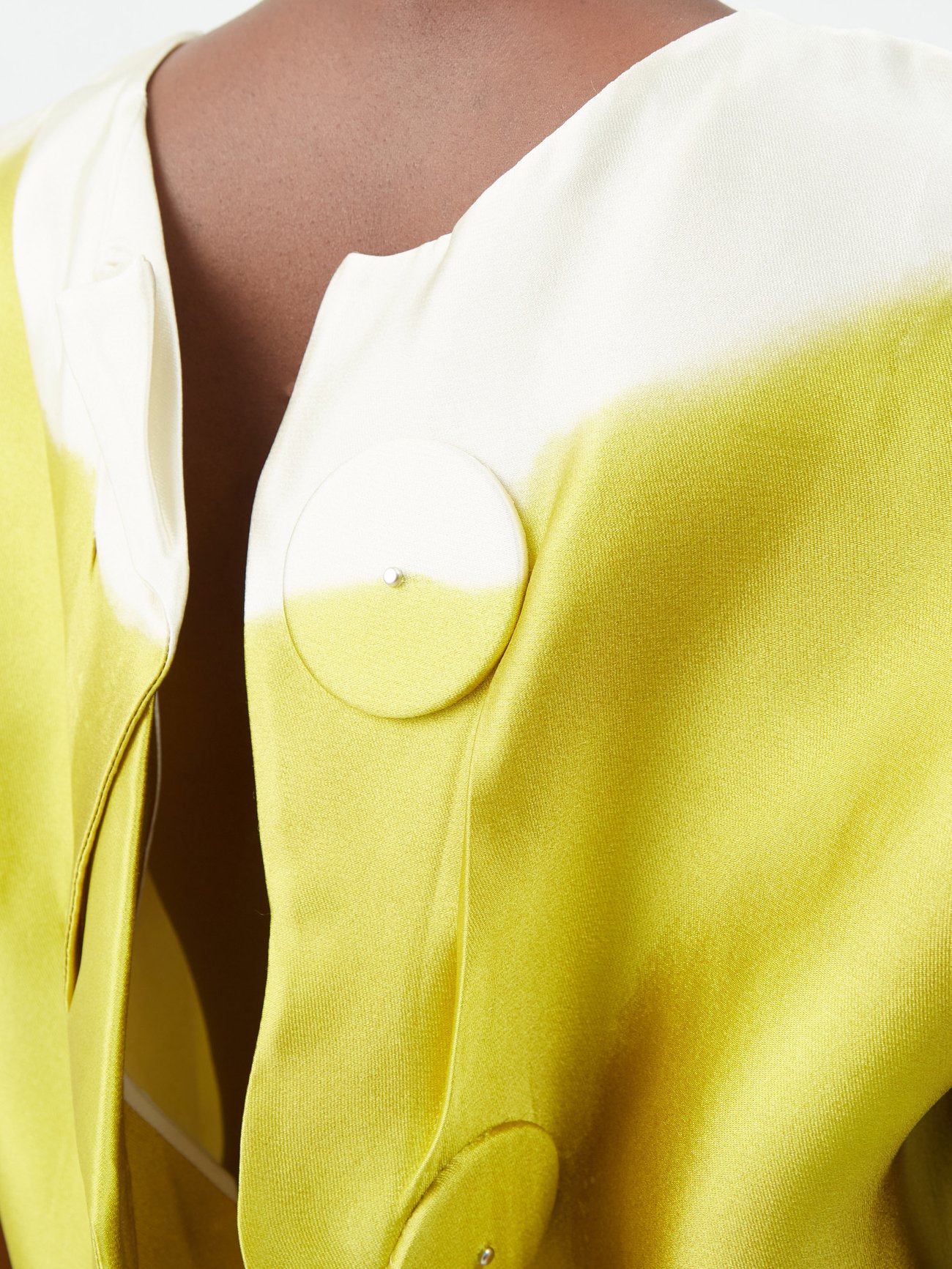 Sleeveless Silk Blend Blouse in Yellow - Prada