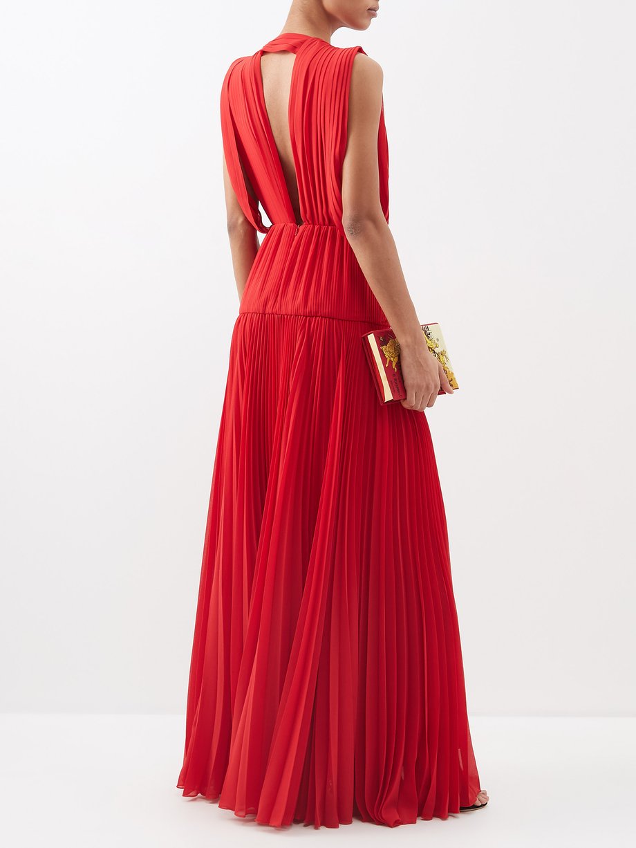 Annie pleated chiffon gown video