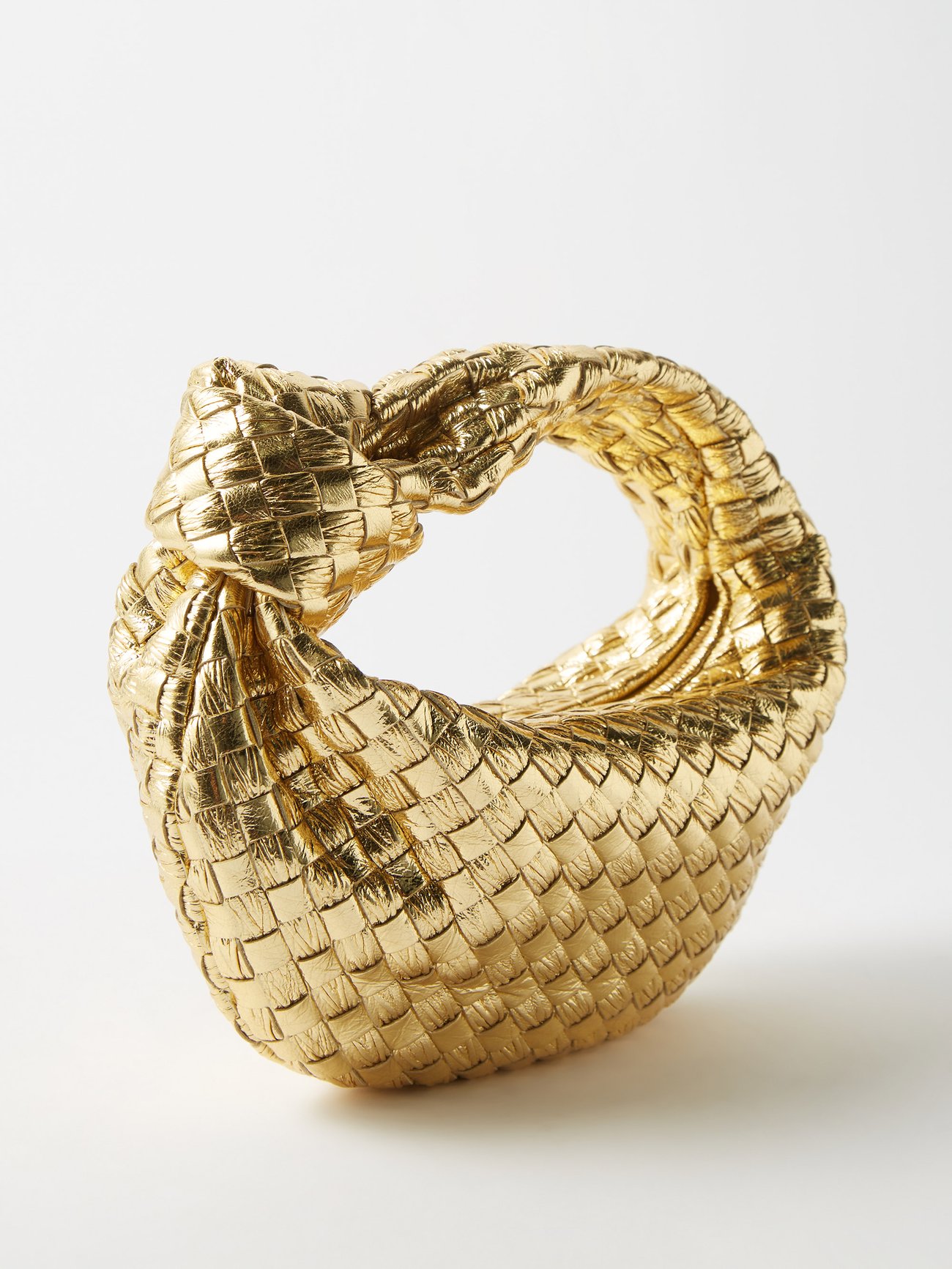 Gold Jodie mini Intrecciato metallic-leather bag