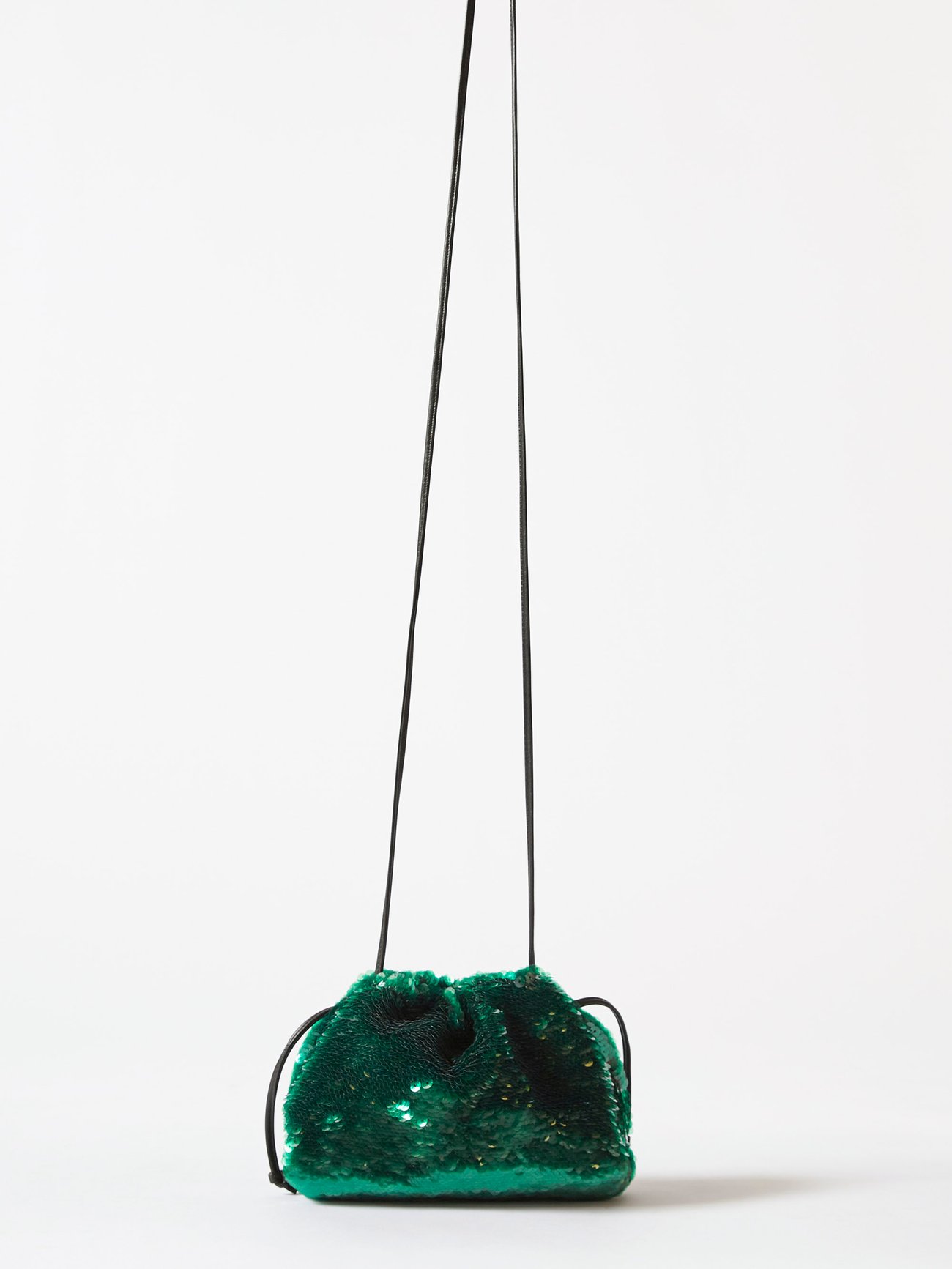 Pouch Mini Sequined Clutch in Green - Bottega Veneta