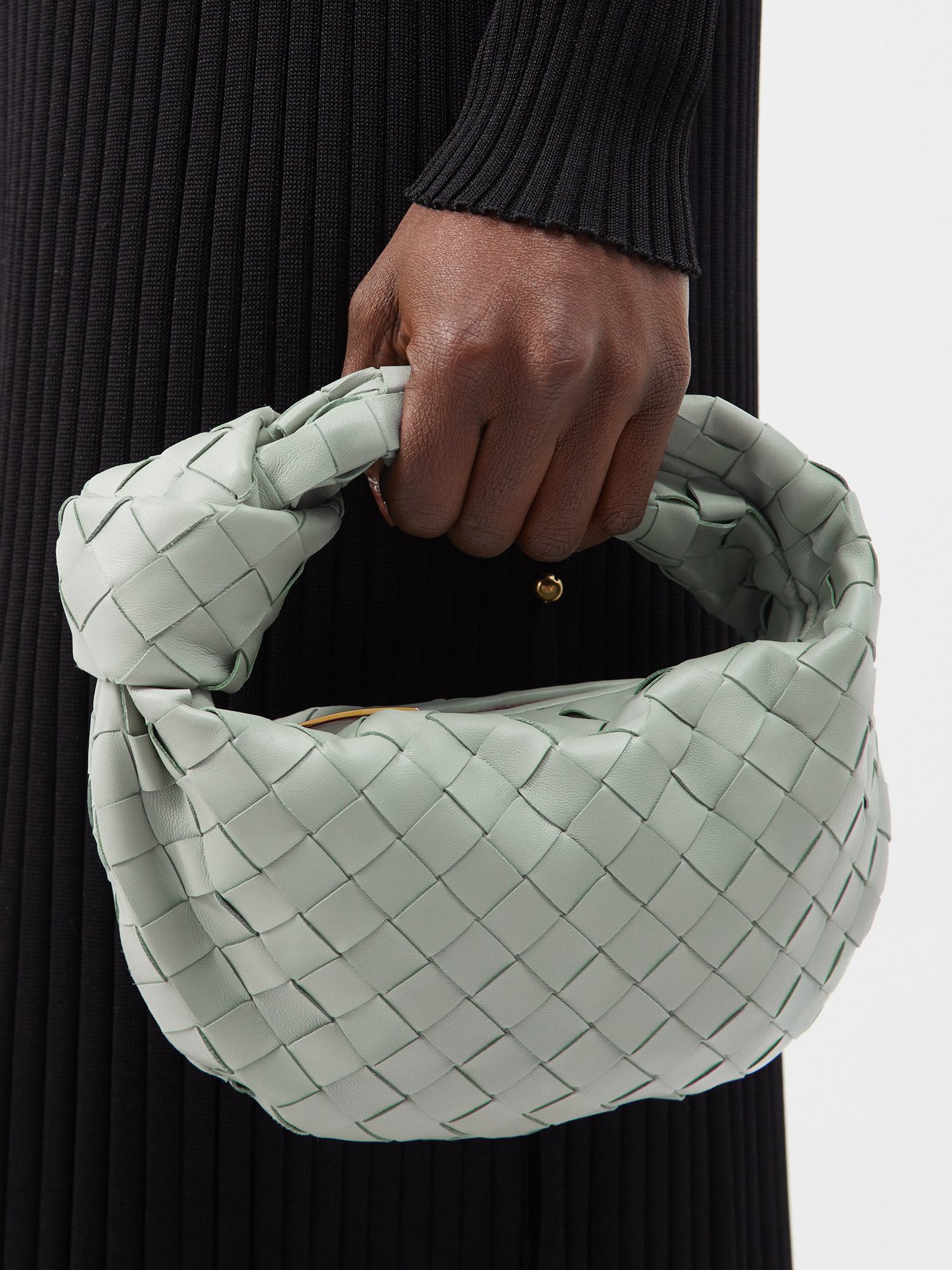 Green Padded Jodie Intrecciato-leather shoulder bag, Bottega Veneta