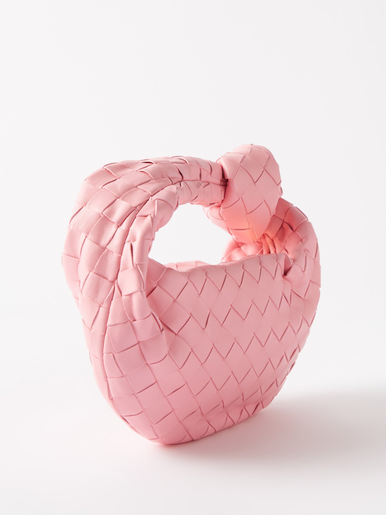 Pink Jodie mini Intrecciato-leather clutch bag
