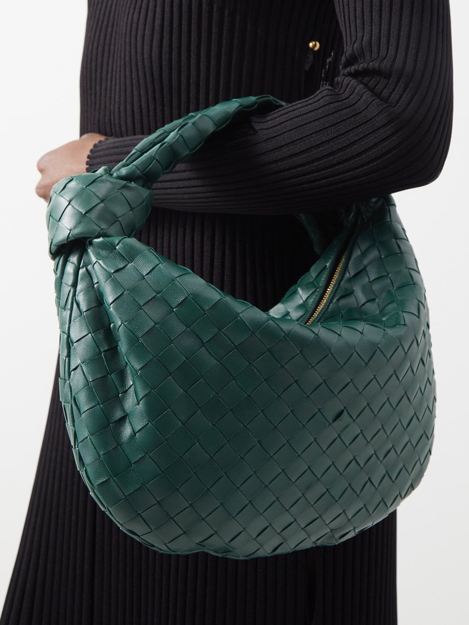 Bottega Veneta Woven Zipped Hobo Bag in Green