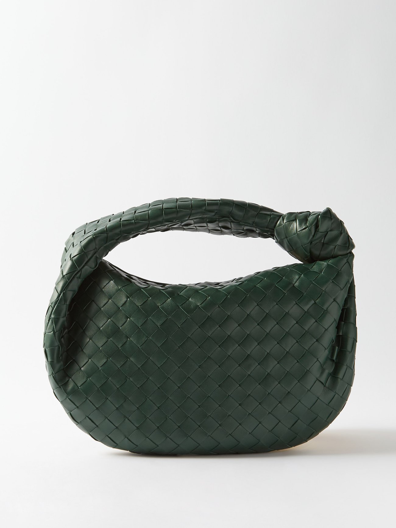 Green Jodie Teen Intrecciato-leather shoulder bag