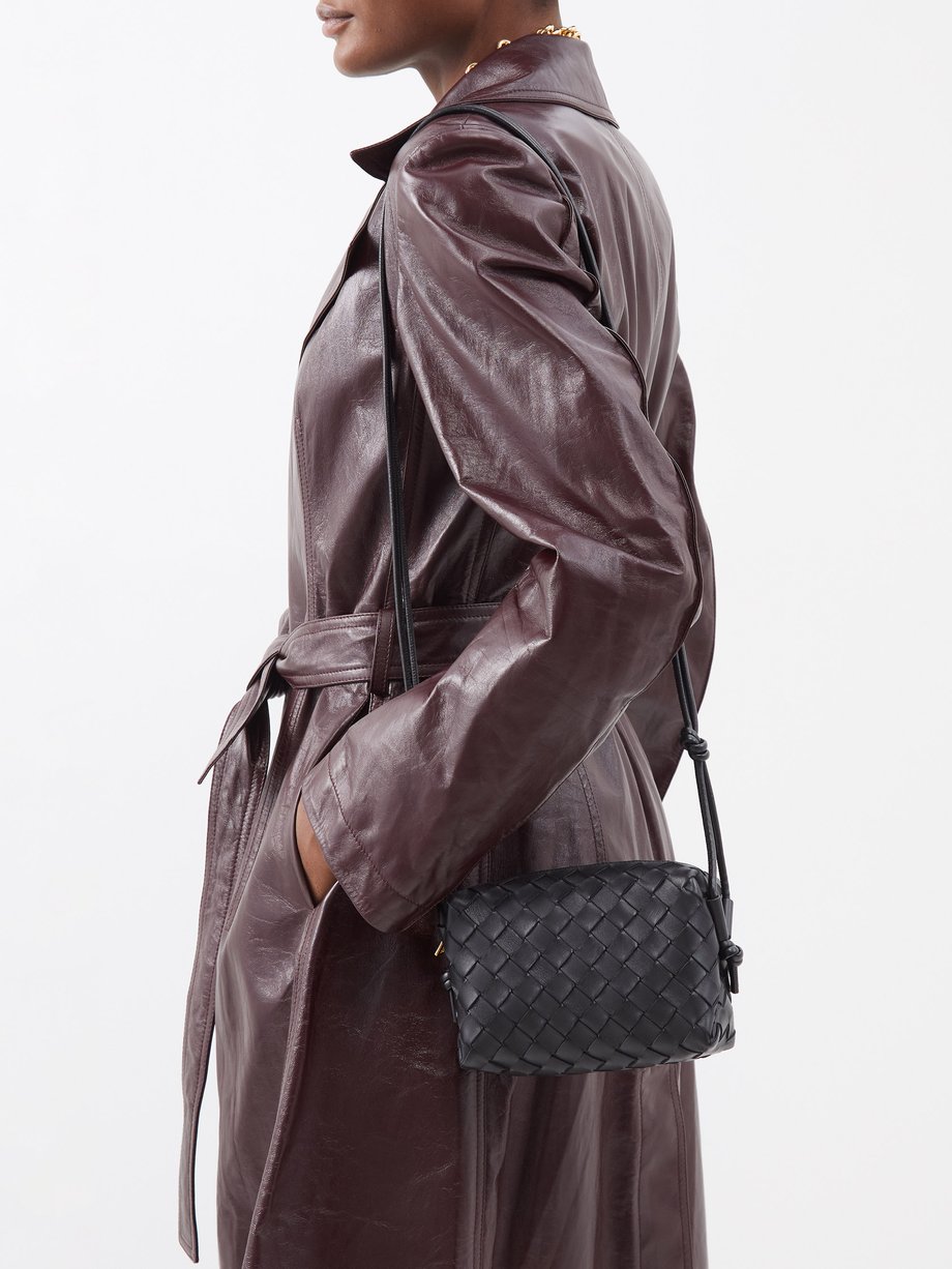 Bottega Veneta Mini Leather Intrecciato Loop Cross-Body Bag