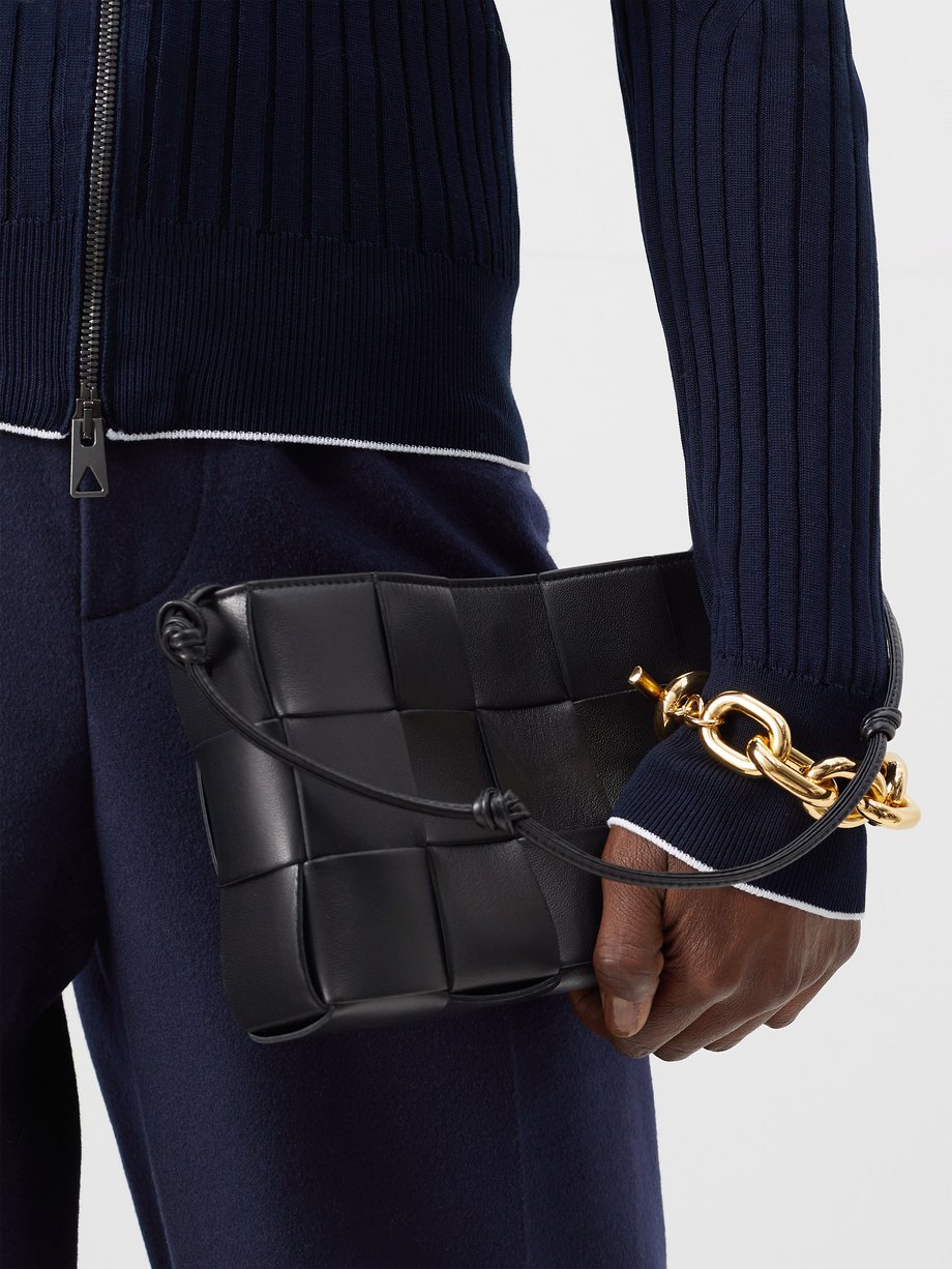 Black Cassette Intrecciato-leather shoulder bag | Bottega Veneta ...