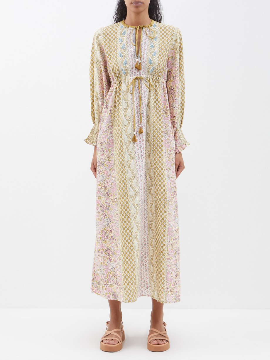 Print Antoinette printed cotton-khadi midi dress | D'Ascoli ...