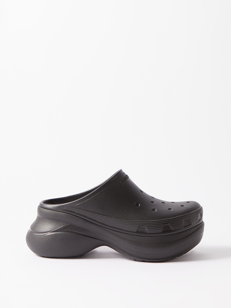 Black X Crocs moulded-rubber platform clogs | Balenciaga | MATCHES UK