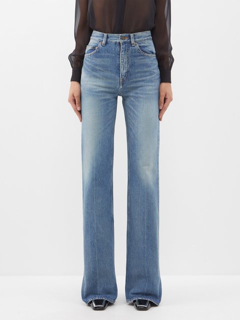 Christopher Kane High-Rise Straight Leg Jeans - Blue, 11.5 Rise