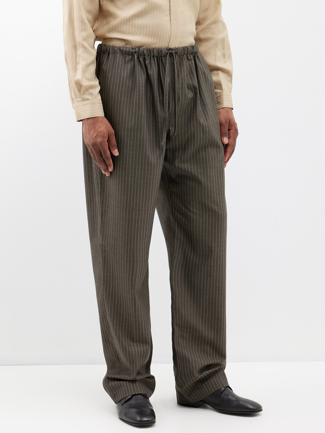 Brown Yosemite striped wool trousers | Maryam Nassir Zadeh