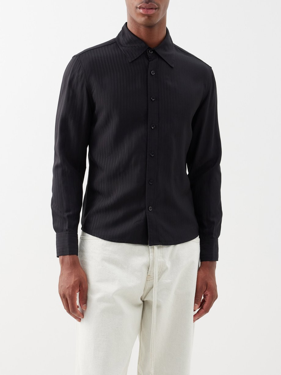 Black Dex pinstripe-jacquard shirt | Maryam Nassir Zadeh | MATCHES UK