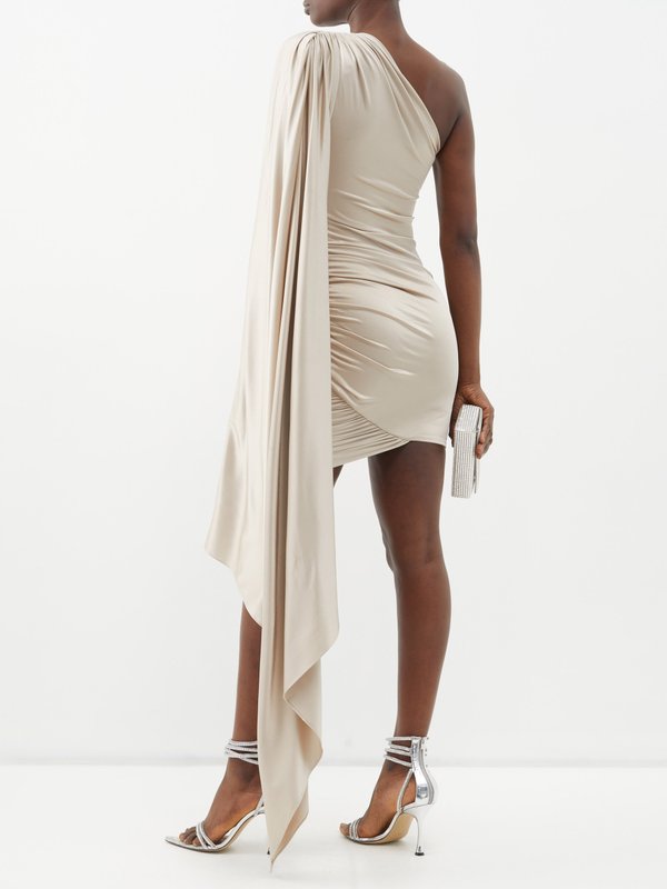 Alexandre Vauthier Draped one-shoulder ruched-jersey mini dress