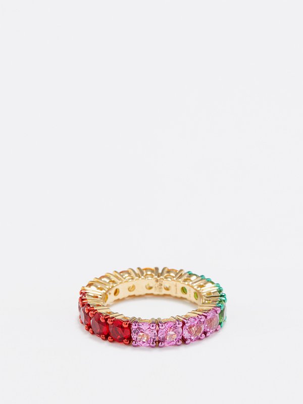 Yvonne Léon Rainbow citrine, corundum & 9ct gold ring