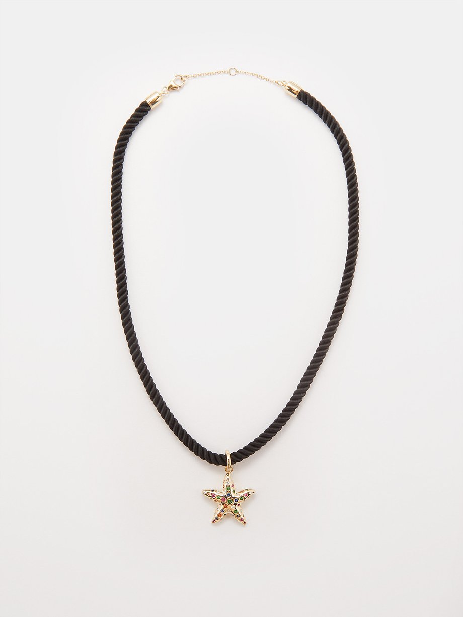 Yvonne Léon Starfish diamond, sapphire & 9kt gold necklace