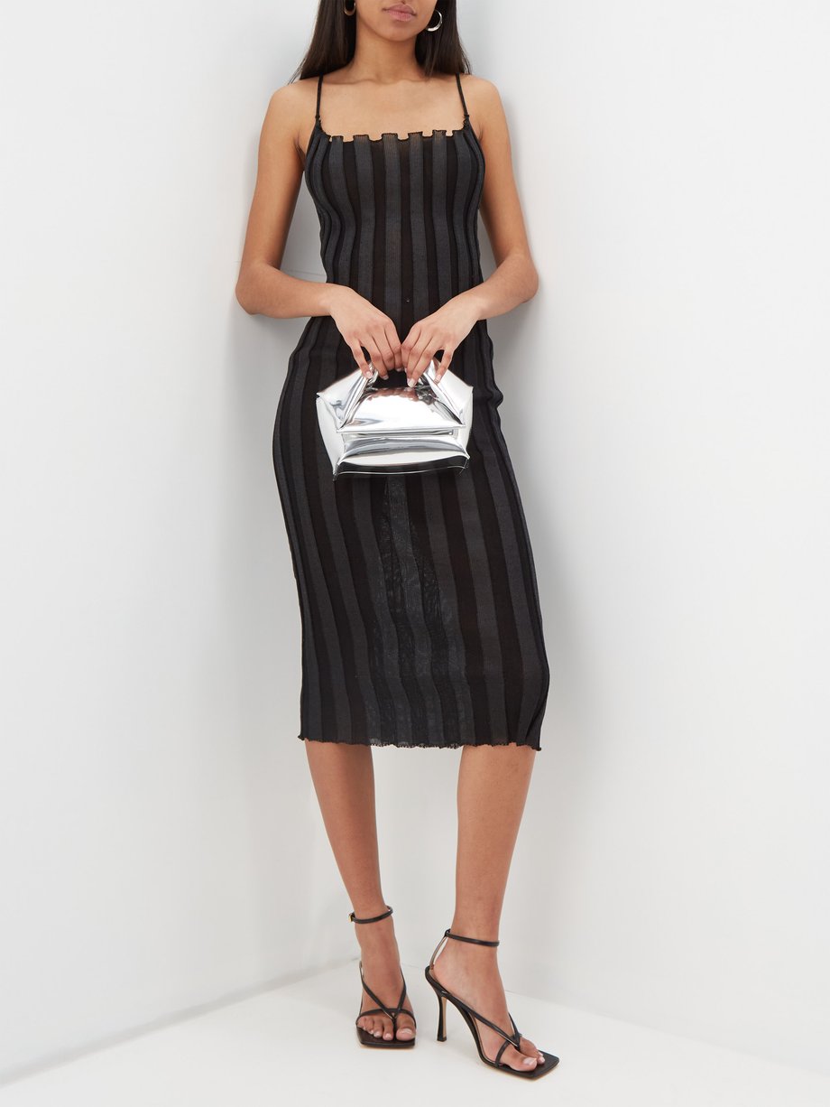 Black Katrine ribbed cotton-blend midi dress | A Roege Hove