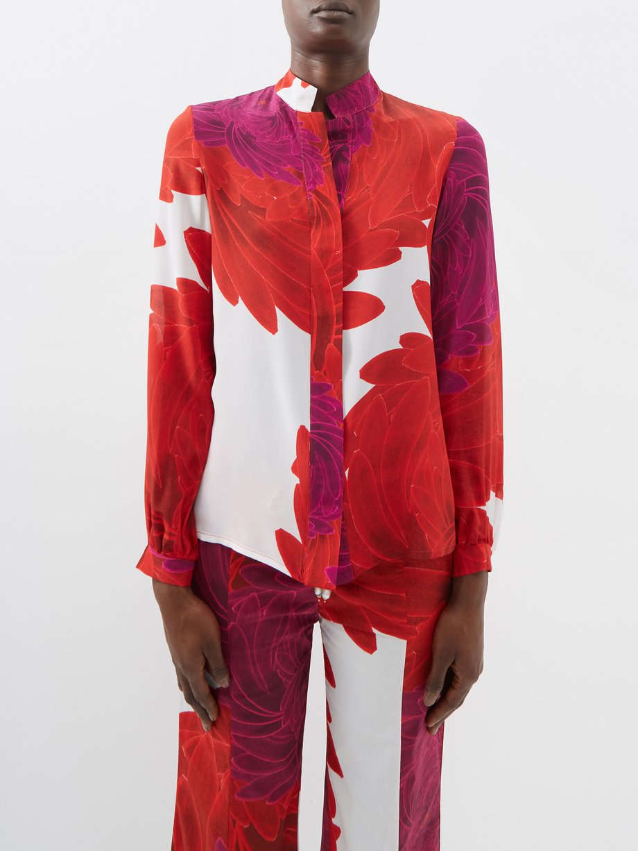 Red Rhea printed silk shirt | THEMIS Z | MATCHESFASHION UK