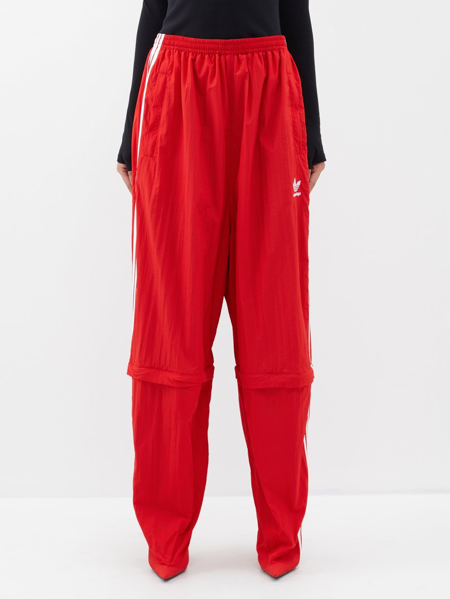 Red adidas three-stripe jersey track-pants | Balenciaga | MATCHESFASHION US