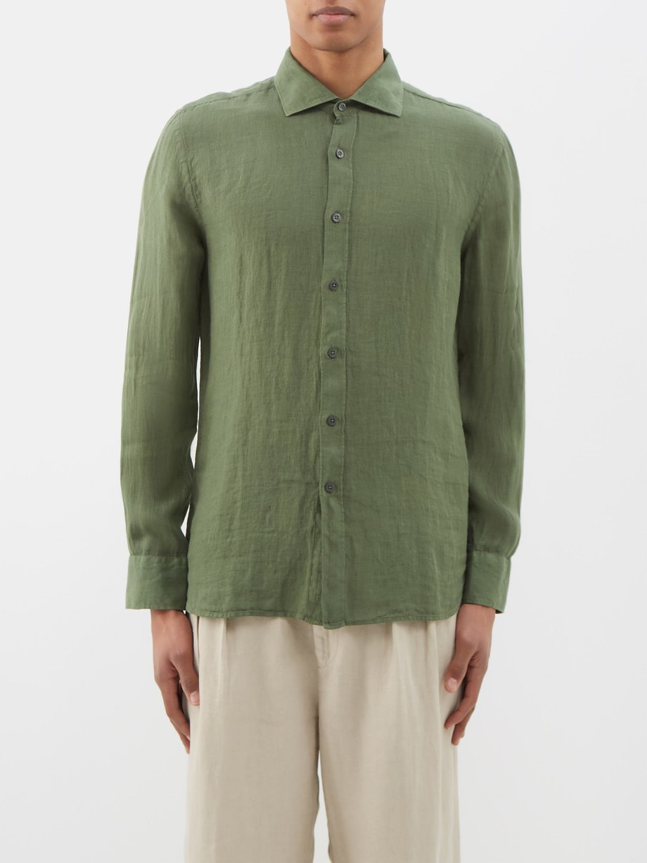 Green Linen shirt | 120% Lino | MATCHESFASHION US