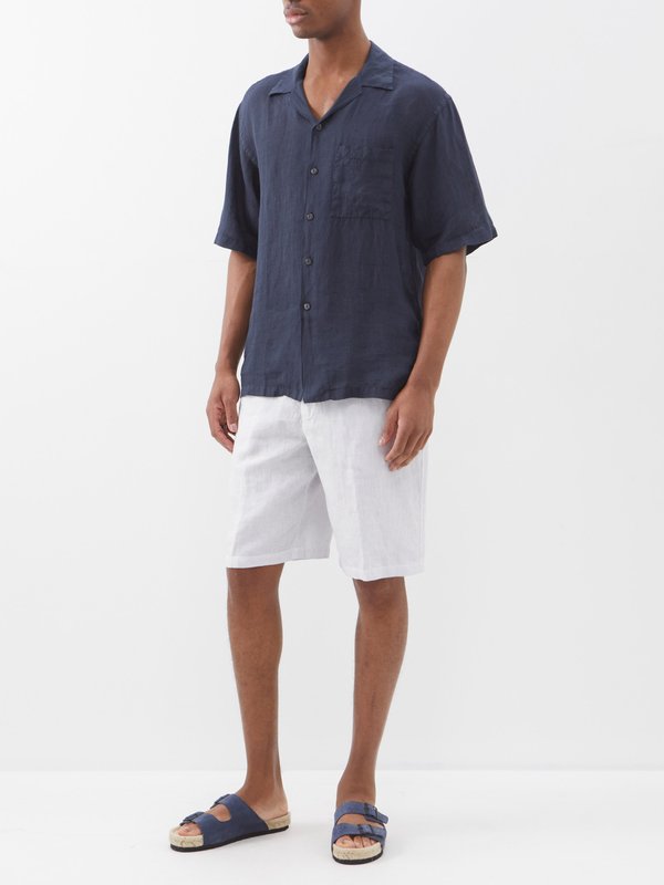 120% Lino Flat-front linen shorts