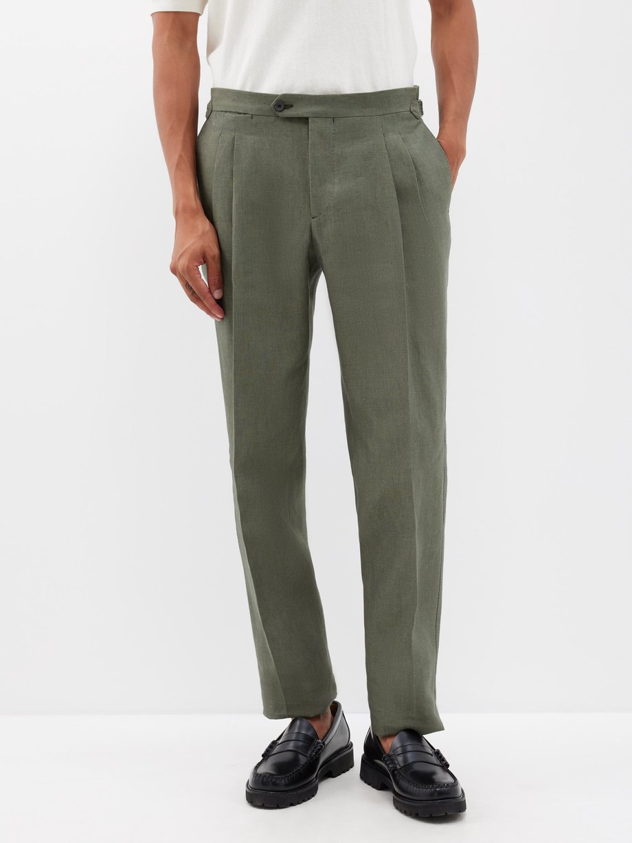 Grey Double-pleat wool trousers | Paul Smith | MATCHES UK
