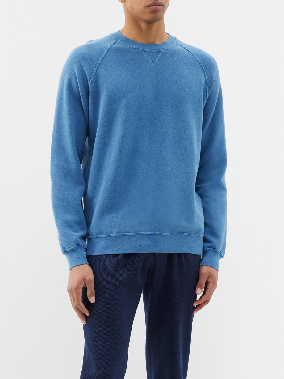 Blue Cotton-jersey sweatshirt | Thom Sweeney | MATCHES UK