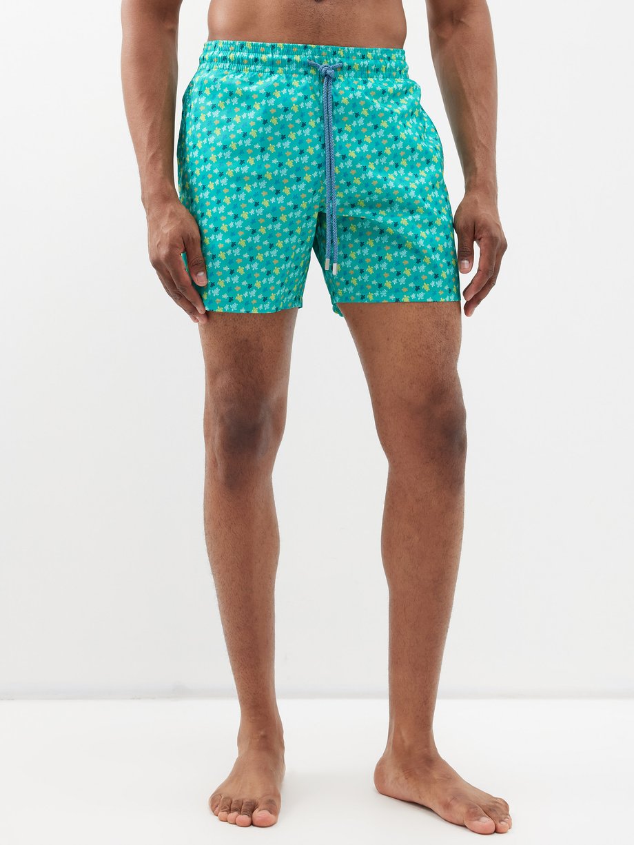 Green Mahina turtle-print recycled swim shorts, Vilebrequin