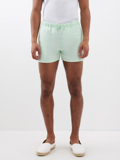 Green Barry garment-dyed linen shorts, Vilebrequin