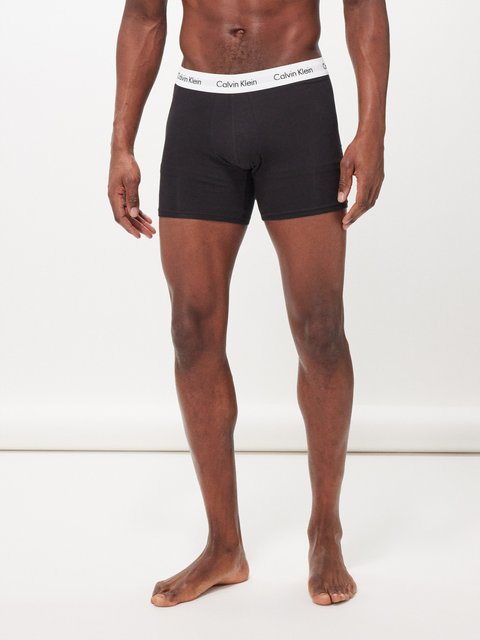 Buy Calvin Klein Black Low Rise Trunks in Cotton Stretch, Set of 3