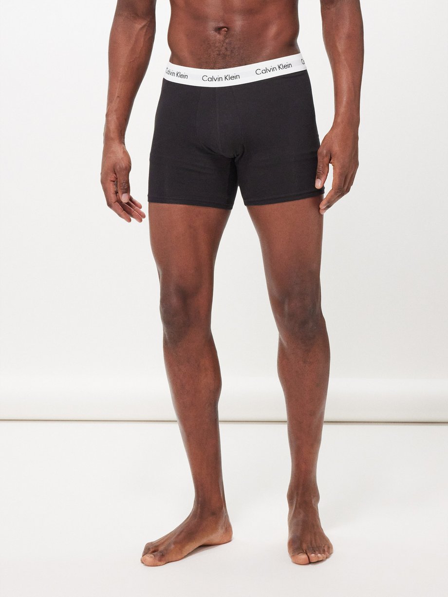 Black Pack of three stretch-cotton boxer briefs, Calvin Klein Underwear