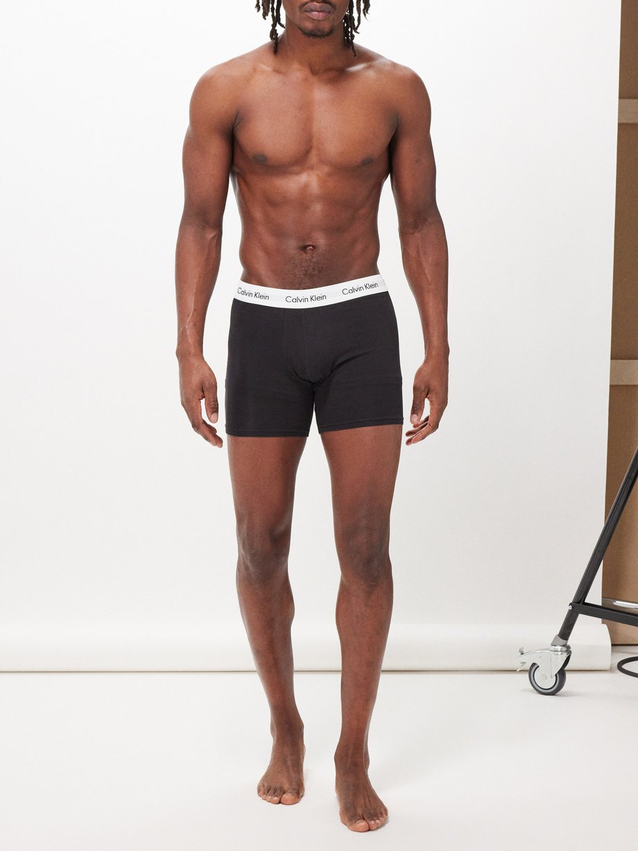 Black Pack of three stretch-cotton boxer briefs, Calvin Klein Underwear