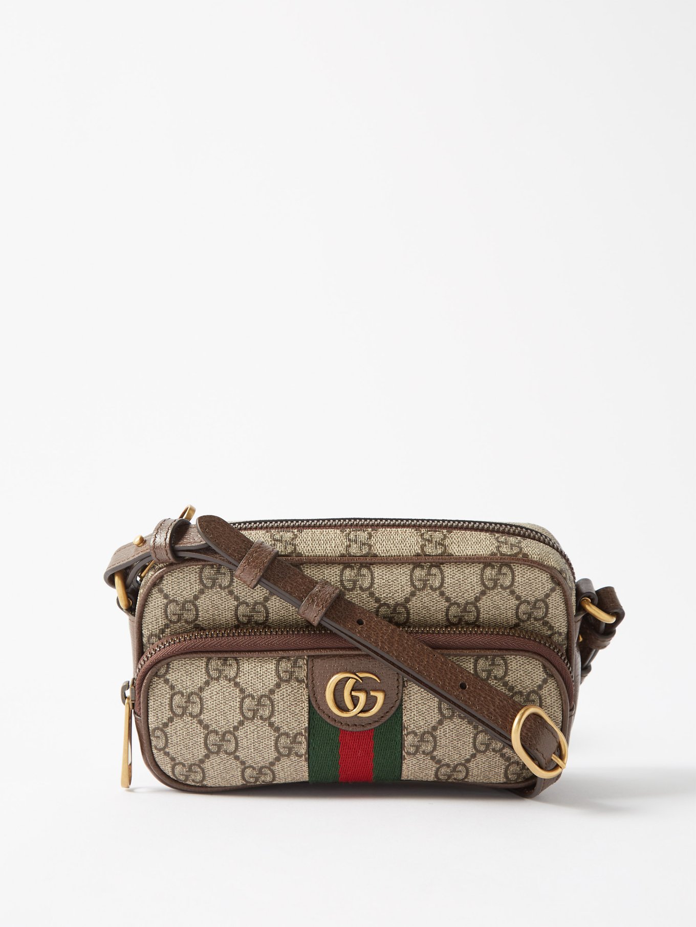 Gucci GG Supreme Zipped Messenger Bag in Metallic for Men