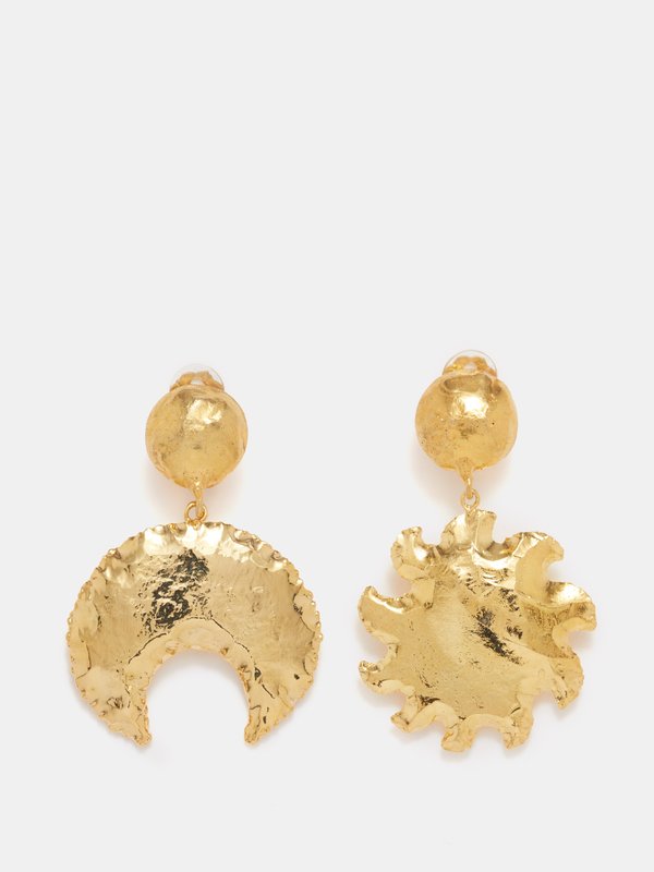 Sylvia Toledano Sol y Luna gold-plated clip earrings