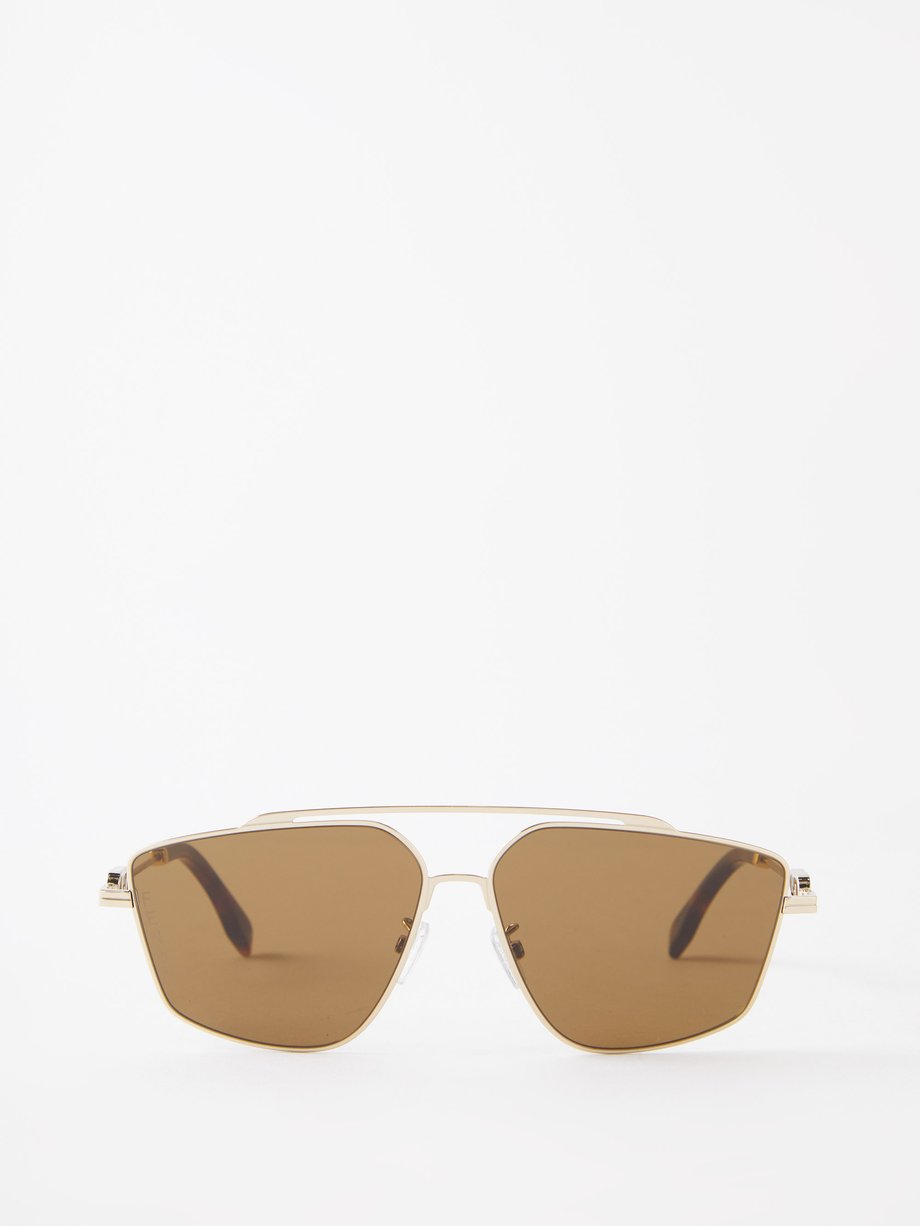 Gold O' Lock aviator metal sunglasses | Fendi | MATCHESFASHION UK