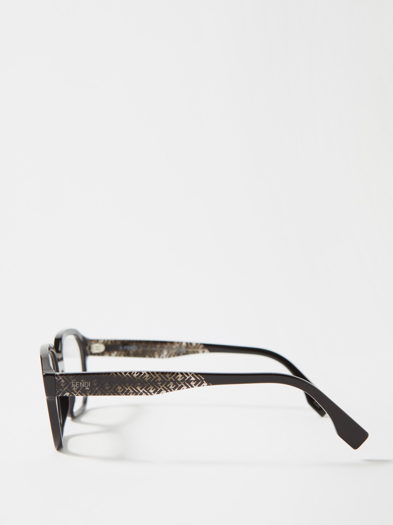 Black D-frame acetate glasses, Fendi Eyewear